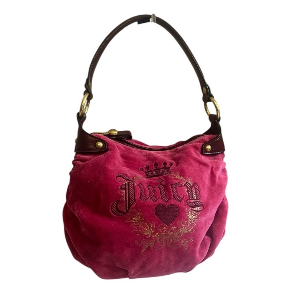 Juicy Couture Fuchsia Hobo Bag with Brown Accents, pre-owned